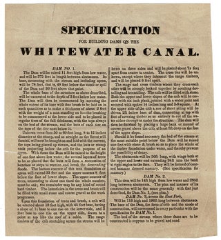 Item #39332 Specifications for building dams on the Whitewater Canal