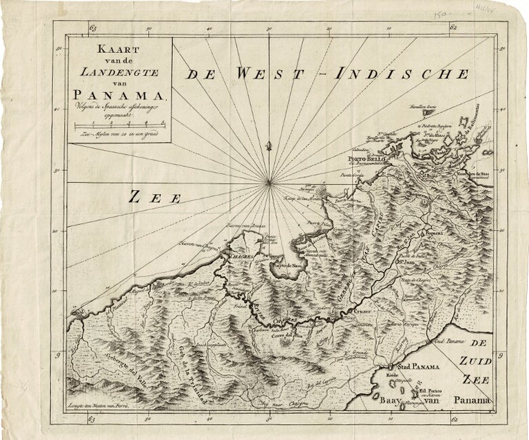 Item #39367 Kaart van de landengte van Panama, volgens de spaansche aftekeninge opgemaakt. Isaak Tirion.