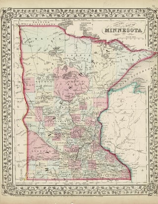 Item #39368 County map of Minnesota. Drawn and engraved by W. Gamble. W. GAMBLE
