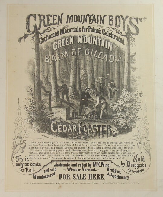 Item #39586 Green mountain boys gathering materials for Paine's celebrated Green Mountain Balm of Gilead and cedar plaster