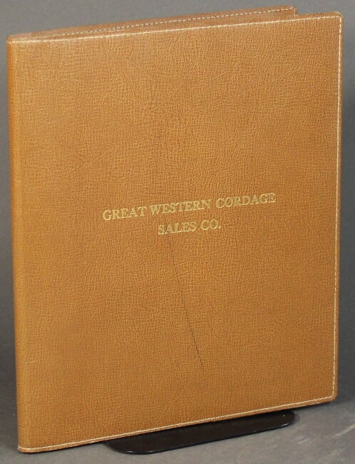 Item #39953 Great Western Cordage: Sales Co. [cover title]. Great Western Cordage.