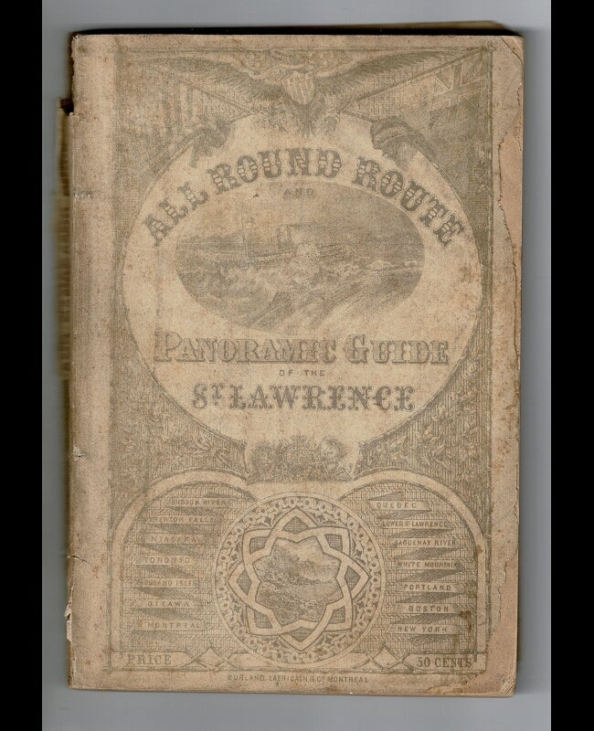 Item #41040 Chisholm's all round route and panoramic guide of the St. Lawrence: the Hudson River, Trenton Falls, Niagara, Toronto, the Thousand Islands and the River St. Lawrence, Ottawa, Montreal, Quebec, the Lower St. Lawrence and the Saguenay Rivers, the White Mountains, Portland, Boston, New York
