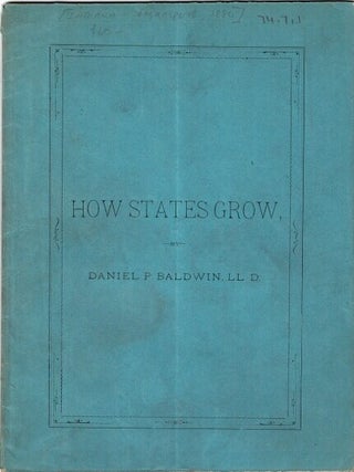 Item #41278 Indiana: her growth and needs. An address, delivered at Franklin College, June 7,...