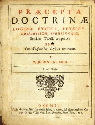 Item #41435 Præcepta doctrinæ logicæ, ethicæ, physicæ, metaphysicæ, sphæricæque, brevibus...