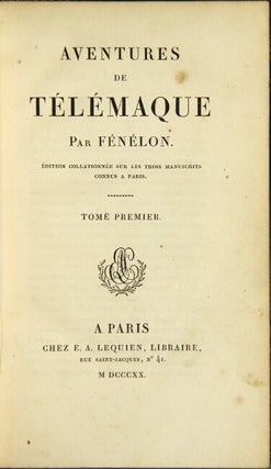 Item #41509 Aventures de Télémaque. François de Salignac de la Mothe Fénélon