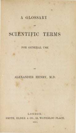 A glossary of scientific terms for general use
