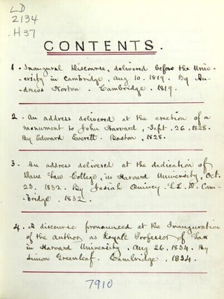 Item #41855 Bound volume of 19 Harvard addresses
