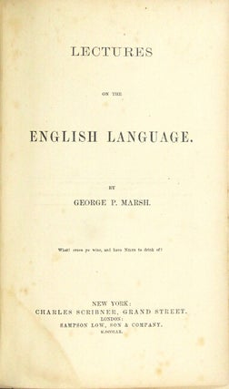 Lectures on the English language