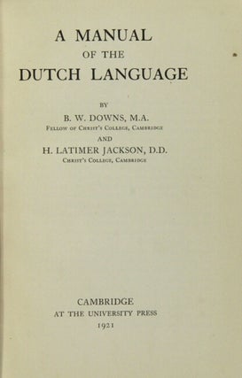 A manual of the Dutch language
