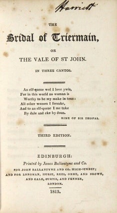 The bridal of Triermain, or The vale of St. John. In three cantos