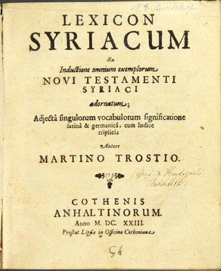 Lexicon syriacum ex inductione omnium exemplorum Novi Testamenti syriaci adornatum...