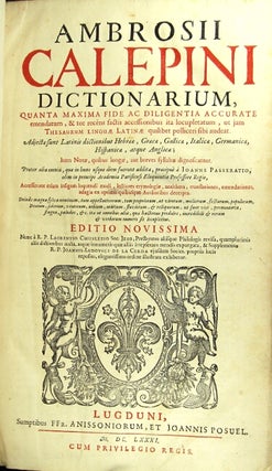 Item #42843 Dictionarium, quanta maxima fide ac diligentia accurate emendatum... Adjectae sunt...