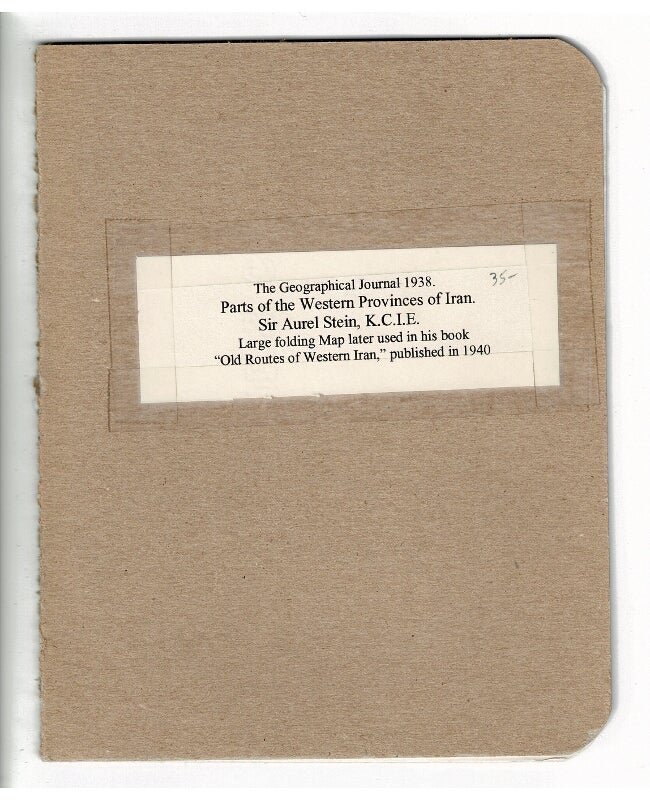 Item #42994 Parts of the Western provinces of Iran from surveys made in 1935-36 under the direction and with the assistance of Sir Aurel Stein...by Surveyor Muhammad Ayub Khan, with additions from the maps of the survey of India. Aurel Stein.