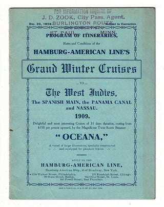 Item #43536 Program of itineraries, rates, and conditions of the Hamburg-American line's grand...