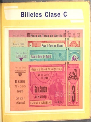 Catalogo muestrario de carteles, cartelitos, baveceras, prospecots y billetes de propaganda taurina ferias y fiestas