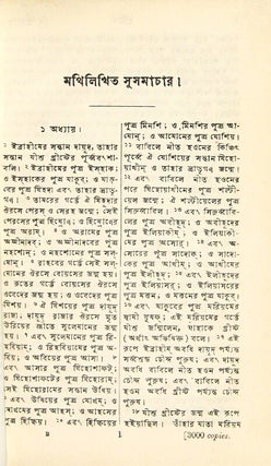 The New Testament of our Lord and Saviour Jesus Christ in Bengali. Translated from the original Greek by the Calcutta Baptist missionaries with native assistants