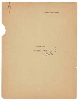 Item #43890 Typescript manuscript of the short story "Scream wolf," lightly corrected and signed....