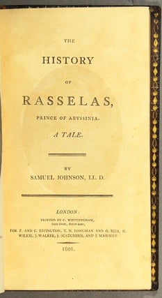 The history of Rasselas, prince of Abyssinia. A tale
