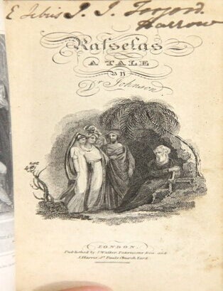 Item #44138 Rasselas; a tale. Johnson, Samuel.
