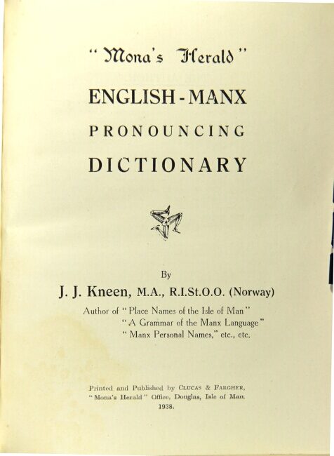 English-Manx pronouncing dictionary | J. J. Kneen