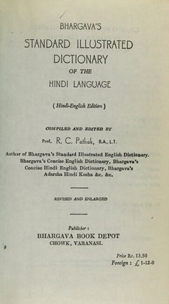 Bhargava's standard illustrated dictionary of the Hindi language
