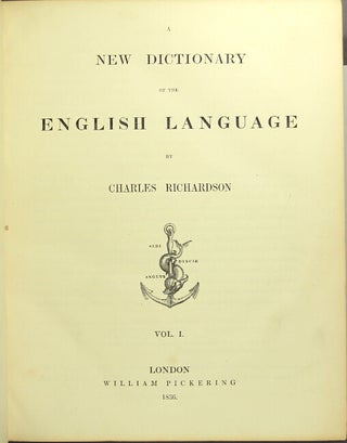 Item #44559 A new dictionary of the English language. Charles Richardson