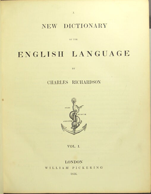 Item #44559 A new dictionary of the English language. Charles Richardson.