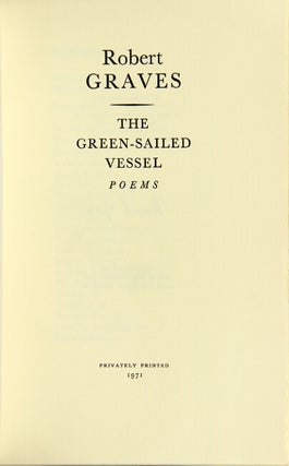 The green-sailed vessel: poems
