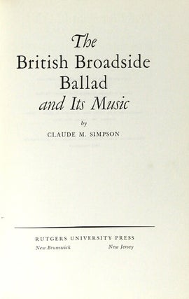 The British broadside ballad and its music