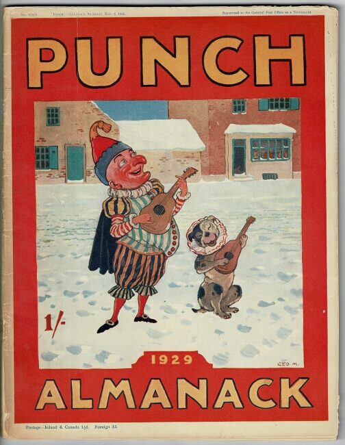 ビンテージ広告ポスター 印刷紙(1929年PUNCH’S ALMAIYACK本) Punch's almanack for 1929. No. 4556A. November 5, 1928