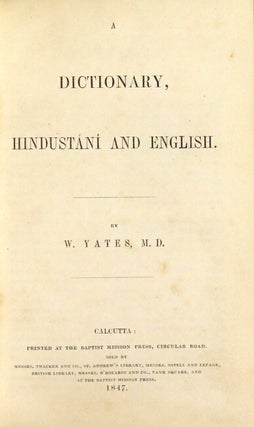 A dictionary, Hindustani and English