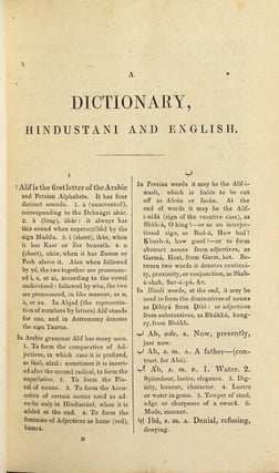 A dictionary, Hindustani and English