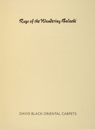 Rugs of the wandering Baluchi