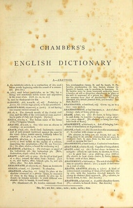 Chambers's English dictionary. Pronouncing, explanatory, and etymological. With vocabularies of Scottish words and phrases, Americanisms, &c. Edited by James Donald.