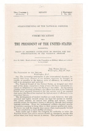 Item #45809 Strengthening of the national defense: communication from the President of the United...