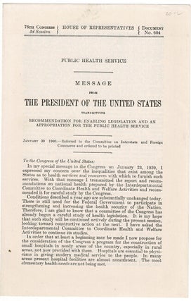 Item #45815 Public health service: message from the President of the United States transmitting...