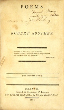 Item #46120 Poems. Robert Southey