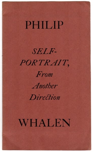 Item #46271 Self-portrait, from another direction. Philip Whalen.