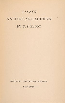 Essays ancient and modern