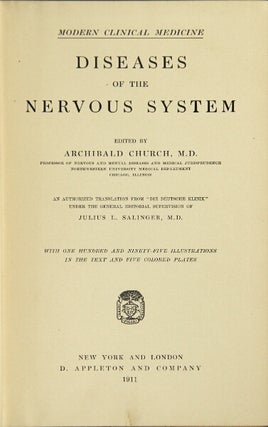 Item #47774 Diseases of the nervous system. Archibald Church