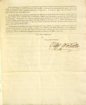 Item #47834 Circular to the collectors and naval officers. Treasury Department, March [16th], 1795. Sir, You will receive herewith an act entitled "an act making further provision in cases of drawbacks," accompanied with certain forms for carrying the same into execution. Oliver Wolcott, Secretary of the Treasury.