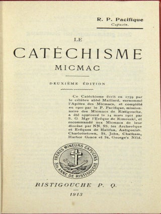 Le catechisme Micmac. Deuxieme edition.