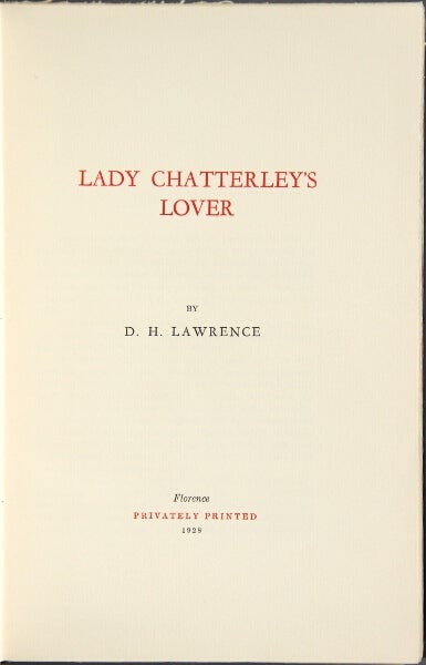 Item #47997 Lady Chatterley's lover. D. H. Lawrence.
