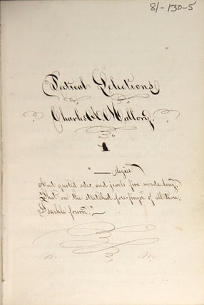 Manuscript collection of poetry