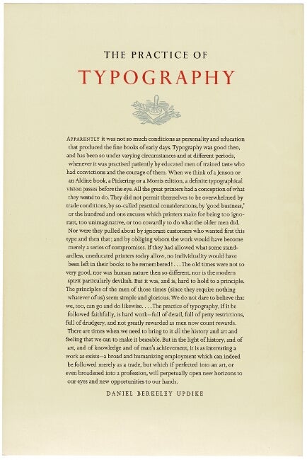 Item #48422 The practice of typography. Daniel Berkeley Updike.