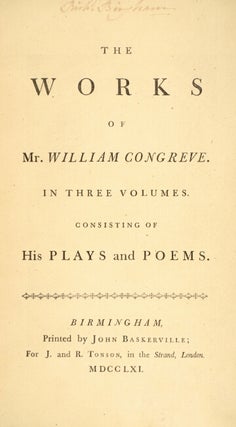 The works ... in three volumes. Consisting of his poems and plays