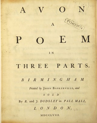 Item #48704 Avon: a poem in three parts. John Huckell