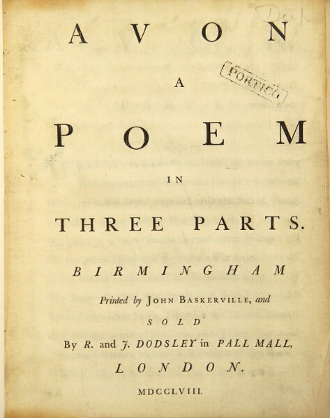 Item #48704 Avon: a poem in three parts. John Huckell.