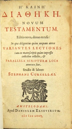 Item #48733 E Kaine Diatheke = Novum Testamentum. Editio nova, denuo recusa: in qua diligentius...