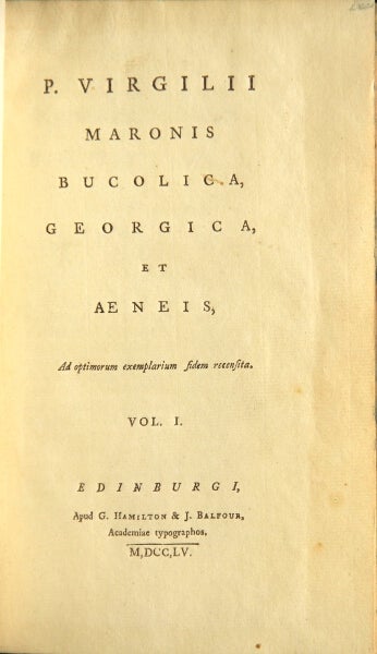 Item #48781 P. Virgilii Maronis. Bucolica, Georgica et Aeneis, ad optimorum exemplarium fidem recenfita. Publius Vergilius Maro.